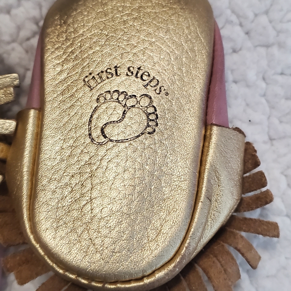 Gold and Pink Kids Shoes - Picture 3 of 4